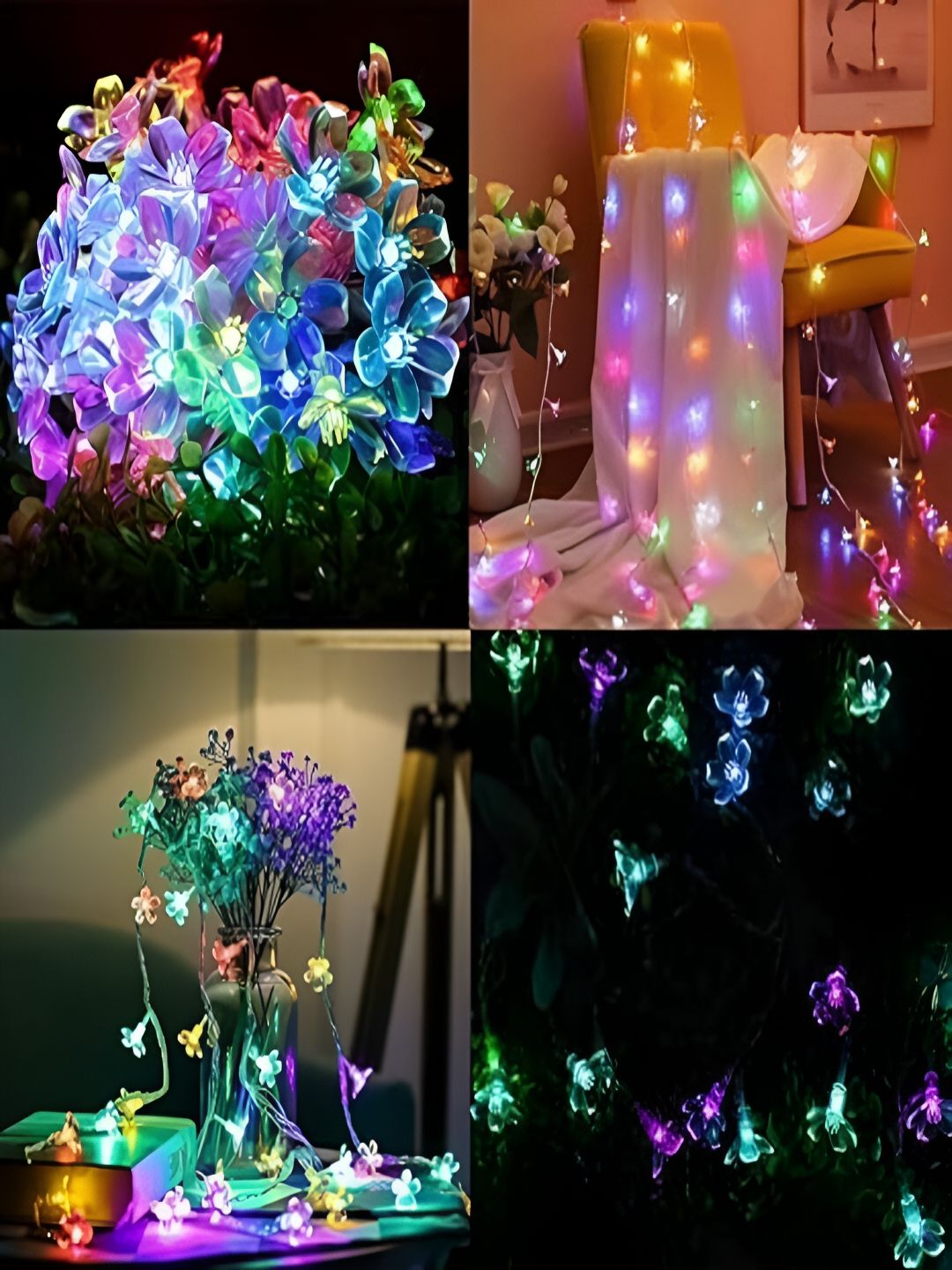 KAVYARA Blue & Pink Flower Shape Silicone String Lights-image-30