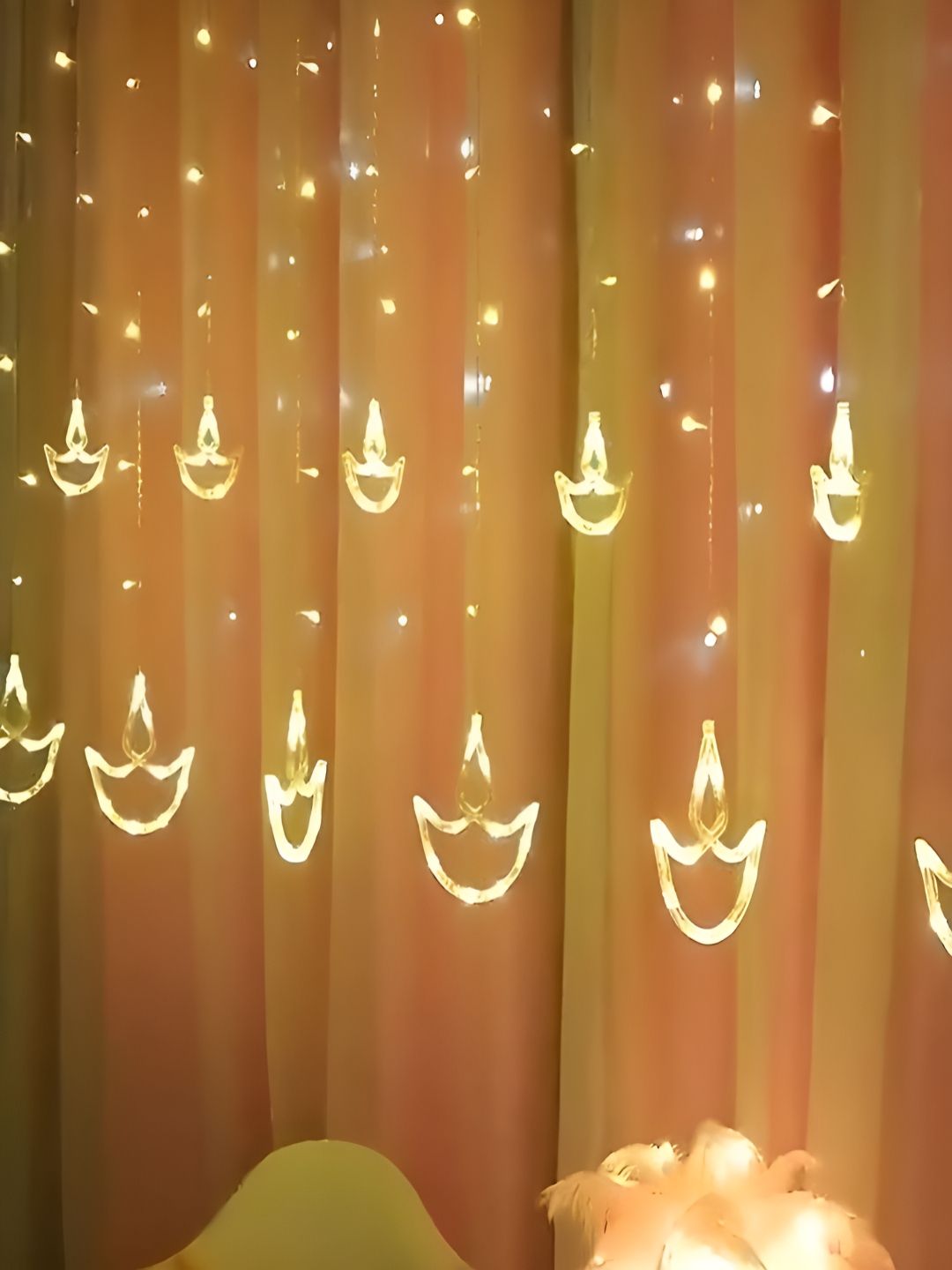 KAVYARA White Diya Shape String Lights-picture-42
