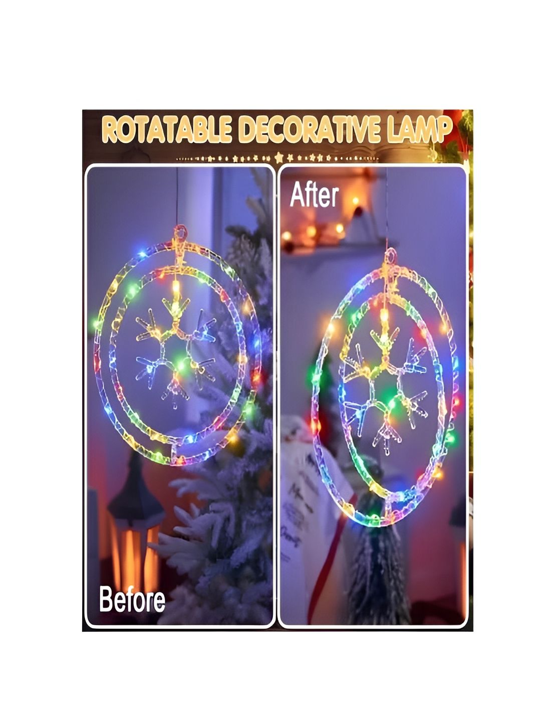 KAVYARA Blue & Green Snowflakes Shape Christmas String Lights-image-30