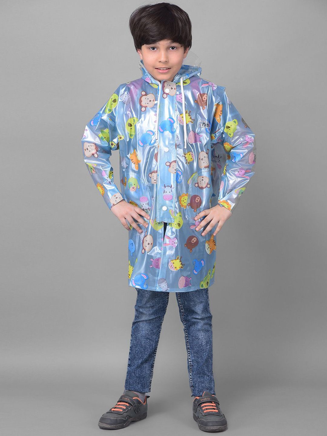 Dollar Rainguard Boys Printed Full Sleeves Long Raincoat-image-8