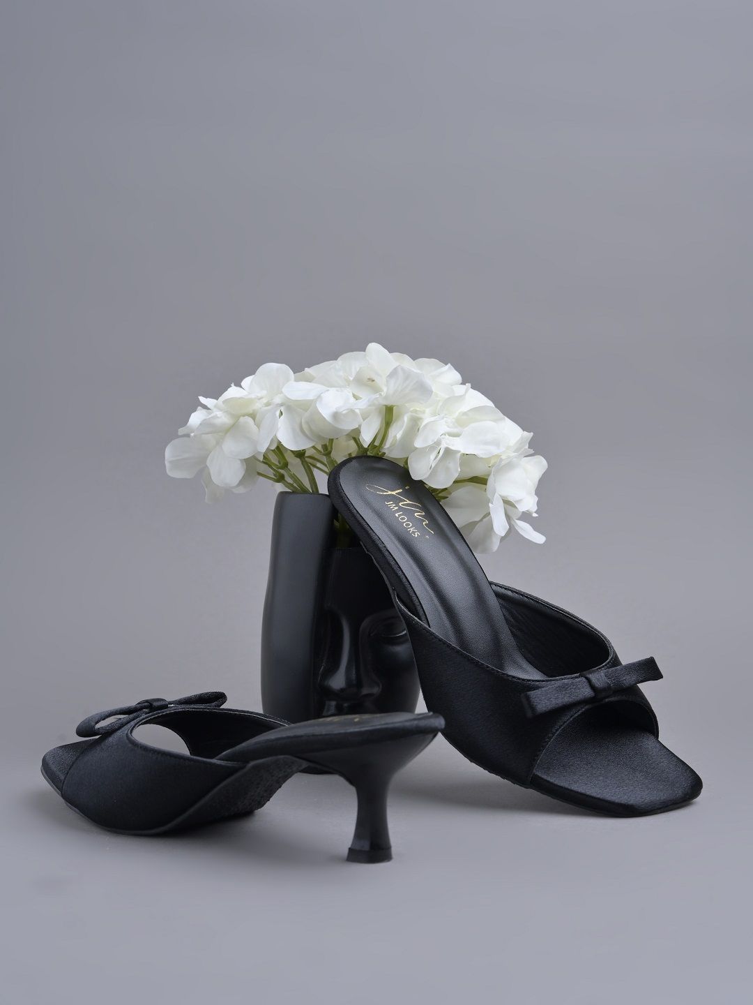 JM Looks Open Toe Slip-On Kitten Heel Partywear Sandals with Bow Detail for Women-picture-40