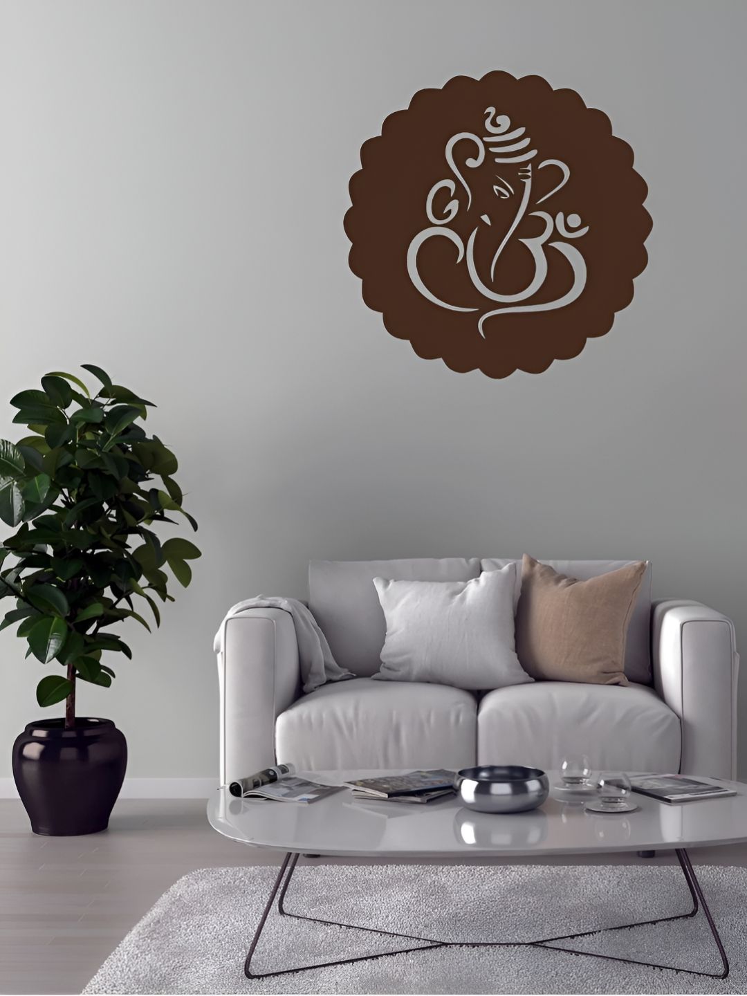 DEKORSTATION Brown Wood Contemporary Spherical Shaped Wall Lamp-image-26