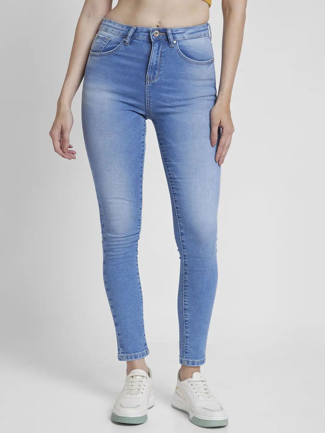 SPYKAR Women Skinny Fit High-Rise Heavy Fade Stretchable Jeans-image-27