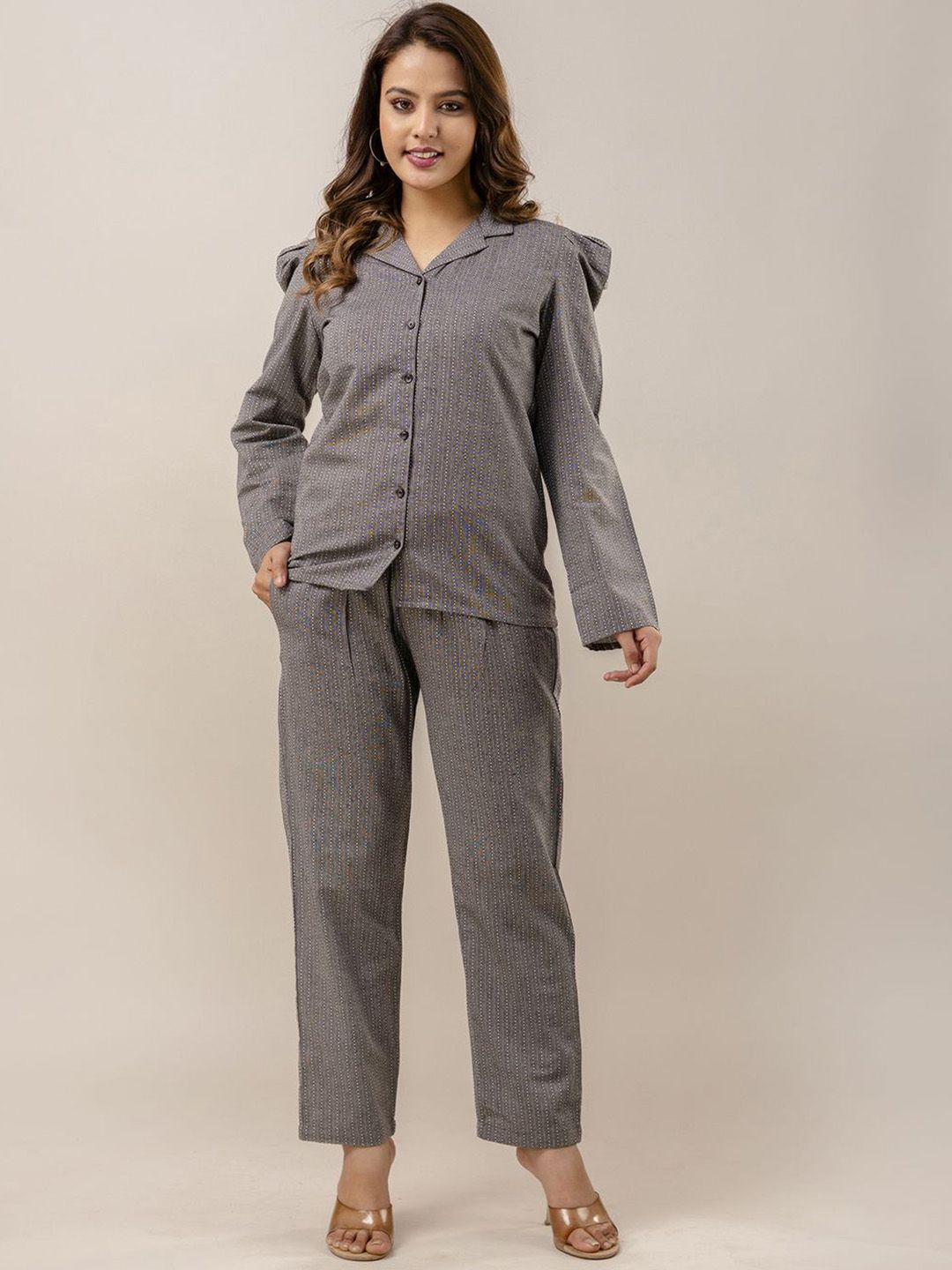 CORDSET Striped Printed Pure Cotton Shirt & Trouser-picture-20