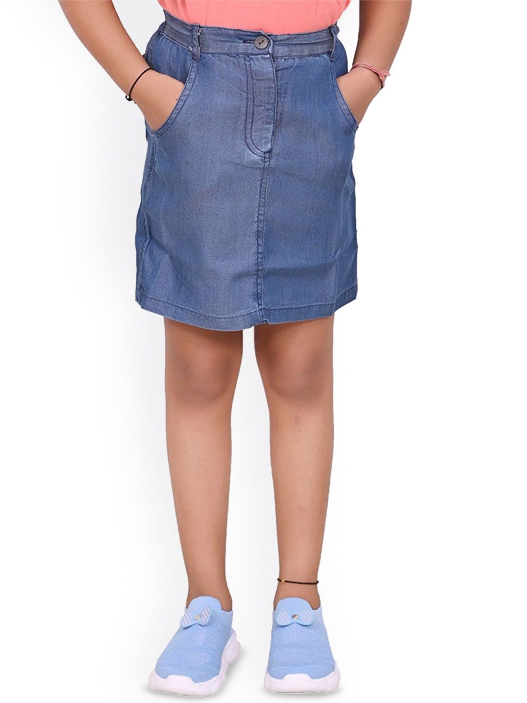 Billion Girls Denim A-Line Above Knee Skirt-image-16
