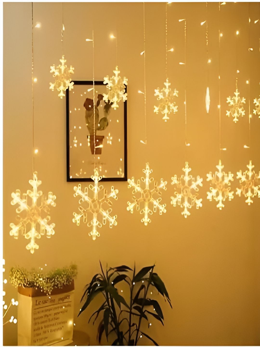 KAVYARA Warm White Snowflake Shape String Lights-image-17