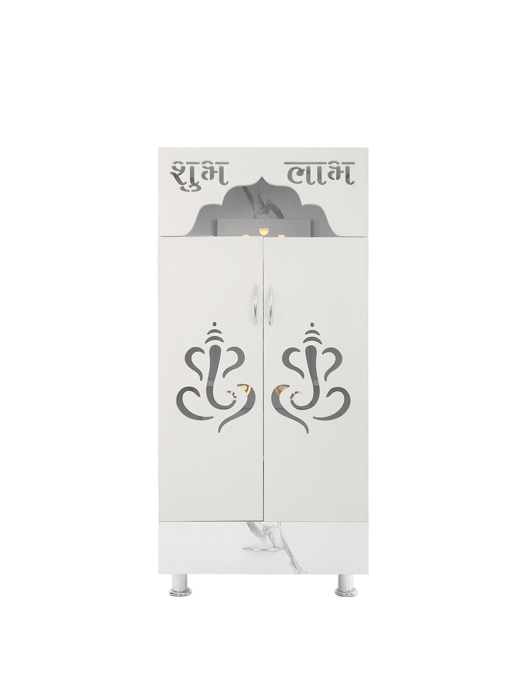 Old Wolf Furniture White Engineered Wood LED Light Home Temple