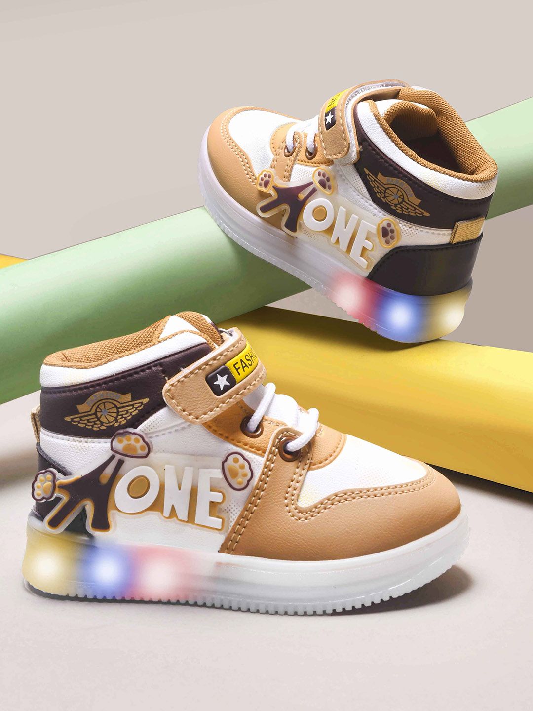 KATS Kids Perforations Mid-Top Blink LED Light Sneakers-picture-23