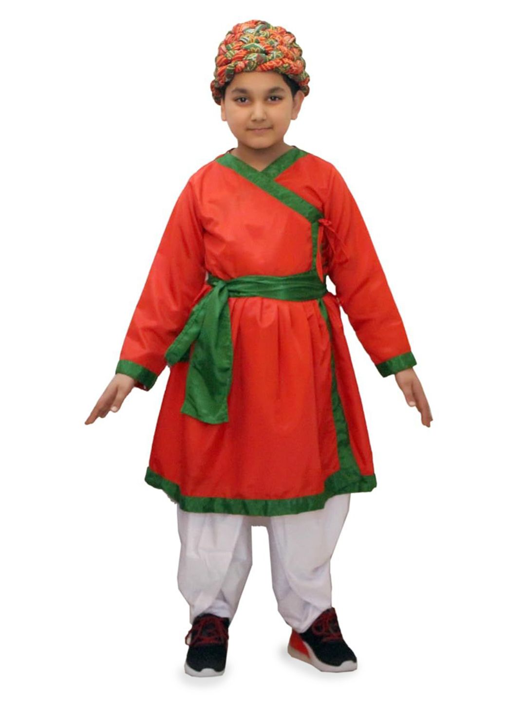Kaku Fancy dresses Boys Rajasthani Angarkha Kurta With Dhoti & Turban-picture-14