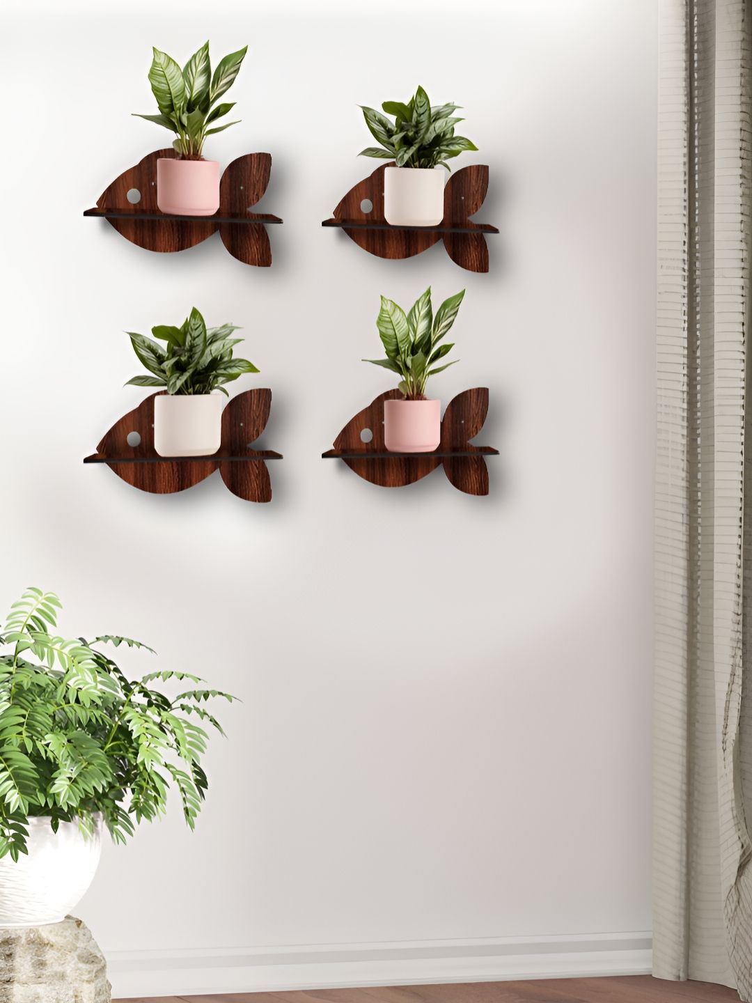 OLIVE TREE 4 Pieces Planter Stand Wall Shelves-picture-38
