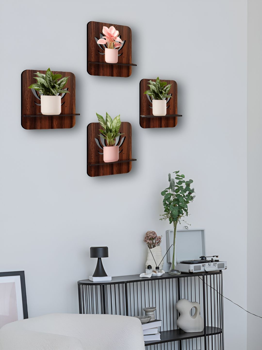 OLIVE TREE 4 Pieces Planter Stand Wall Shelves-image-10