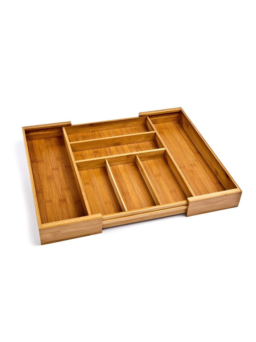 WHITEWHALE Brown Wooden Kitchen Storage Holder For Knives Forks Spoons Drawer Organisers-picture-3