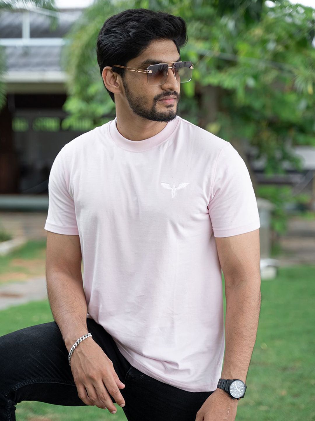 keith karter Men's Regular Fit Round Neck Brand Logo T-shirt-picture-24