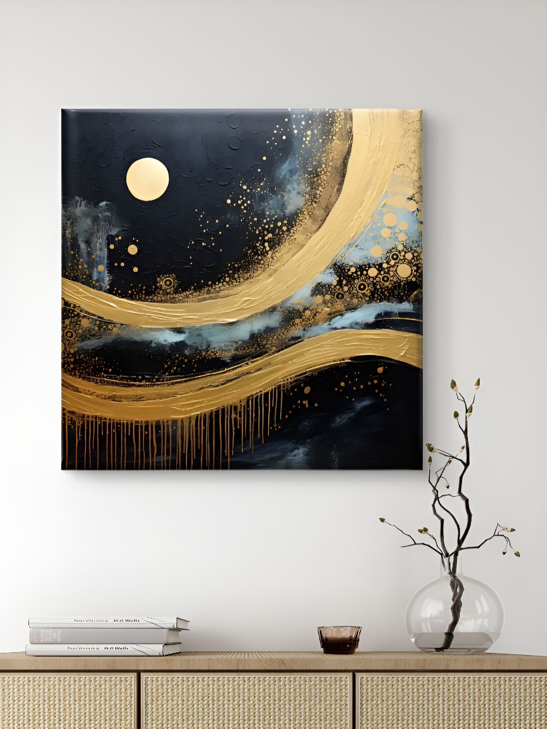 Livin'luxe Black & Gold-Toned Abstract Canvas Wall Art-picture-26