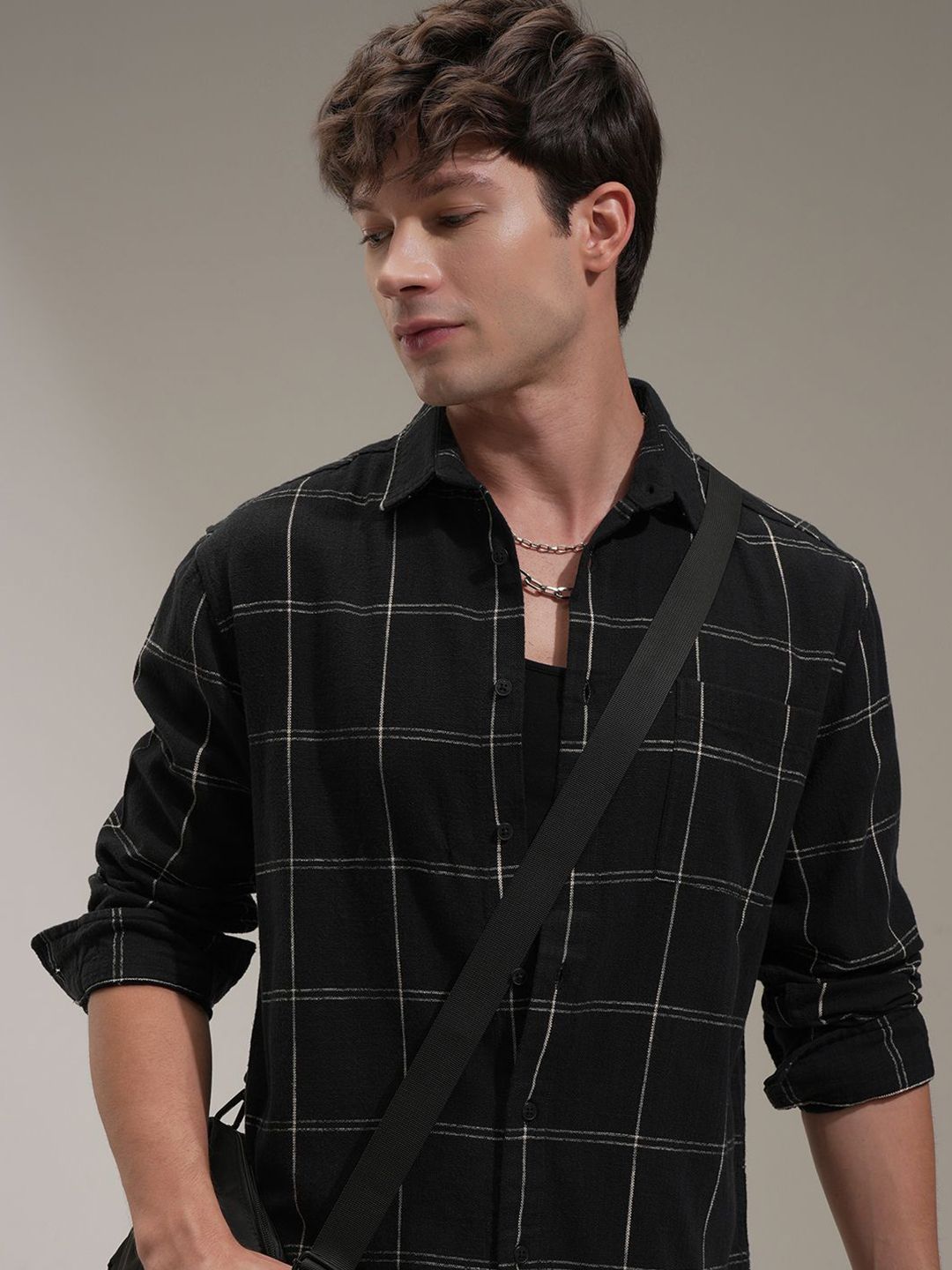 HIGHLANDER Men Comfort Checked Relaxed Fit Casual Shirt-picture-20