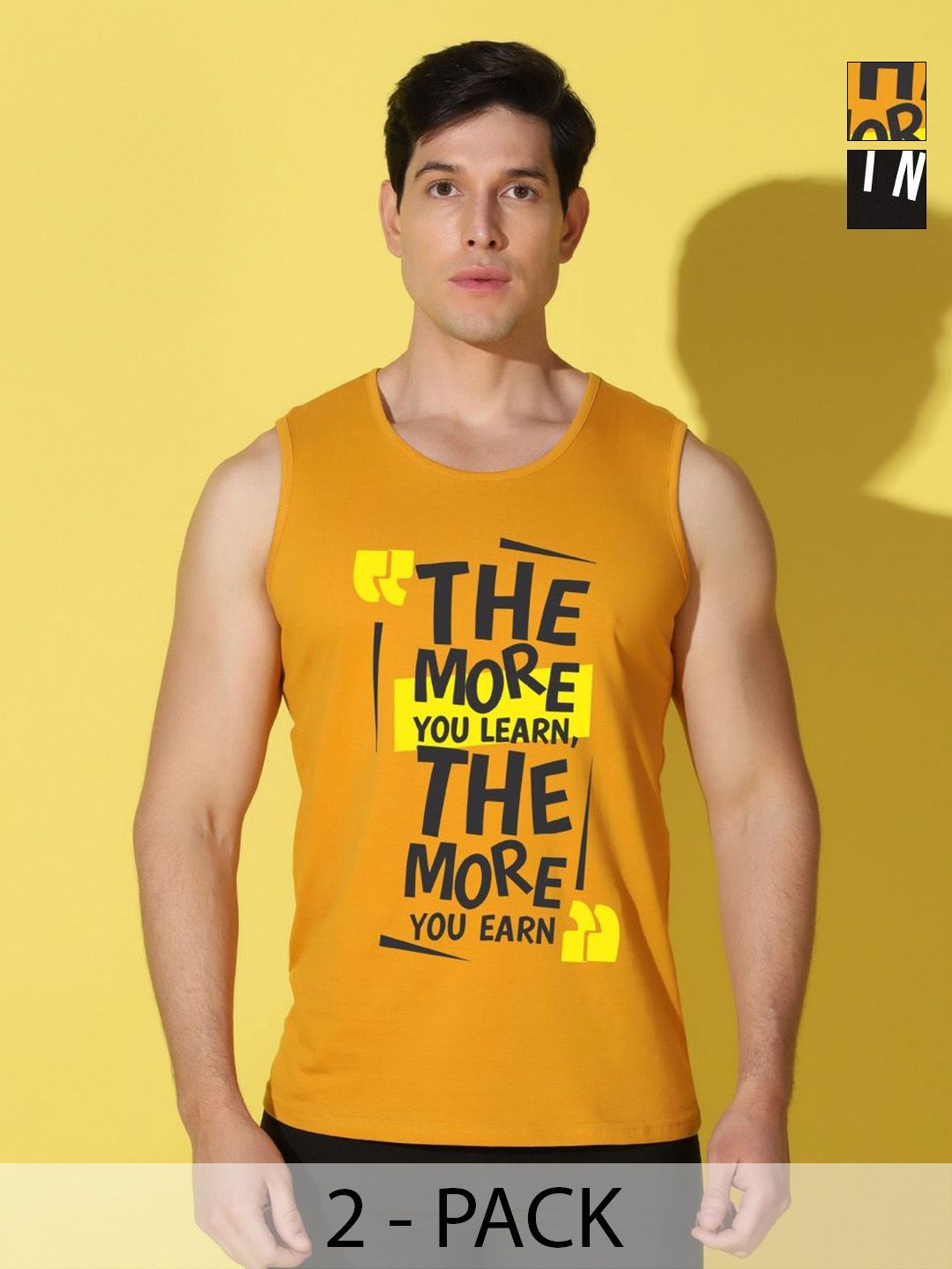 WOOSTRO Men Pack of 2 Typography Printed Round Neck Cotton Slim Fit Sports T-shirts-picture-26
