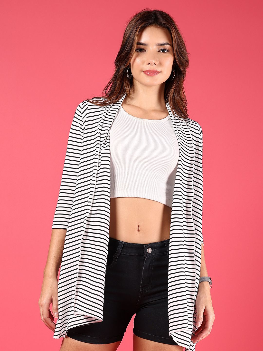 V-Mart Women Striped Shrug-image-27