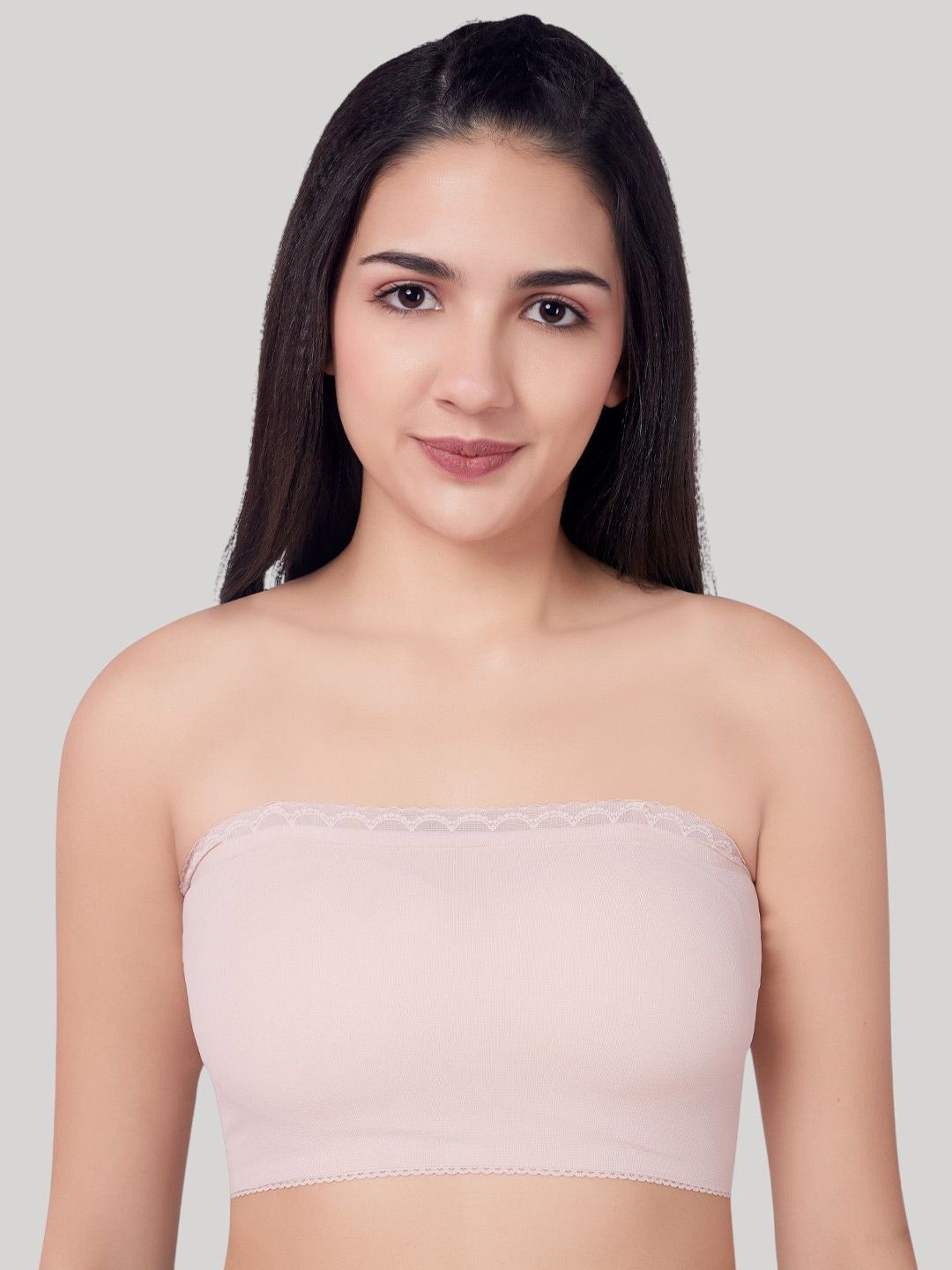 PLUMBURY Women Full Coverage Lightly Padded Seamless Bandeau Bra-picture-28