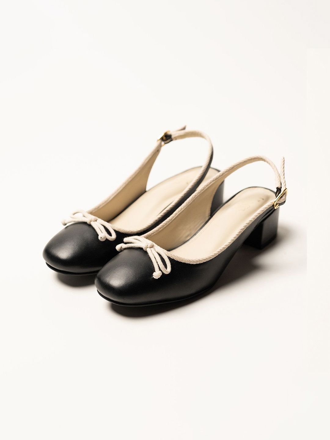 Theater Women Black Mary Jane Block Heels with Adjustable Strap-picture-3
