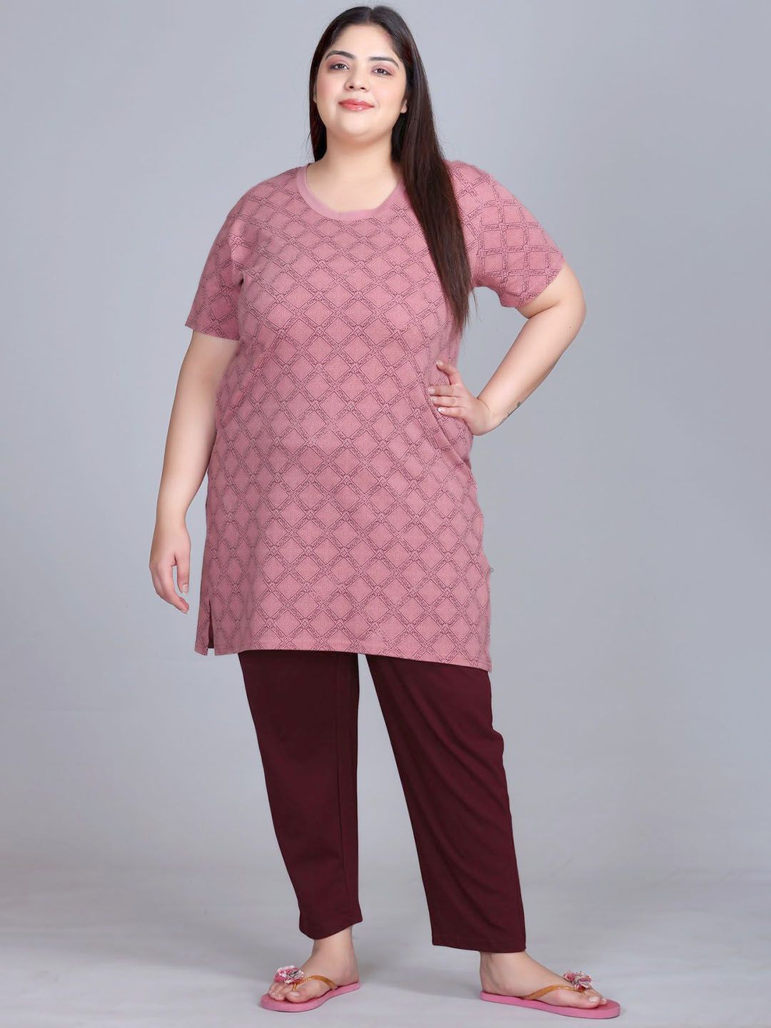 IN Love Women Plus Size Printed Pure Cotton Night suit-picture-14