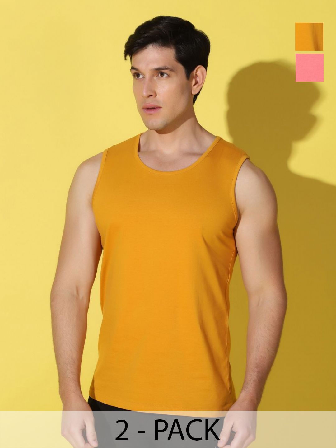 WOOSTRO Men Pack of 2 Solid Round Neck Cotton Slim Fit Sports T-shirts-picture-22