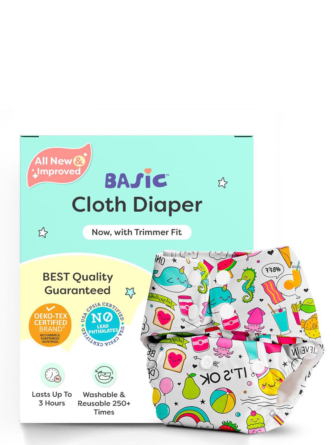 SuperBottoms Reusable Basic Cotton Cloth Diaper With Dry Pad-image-4