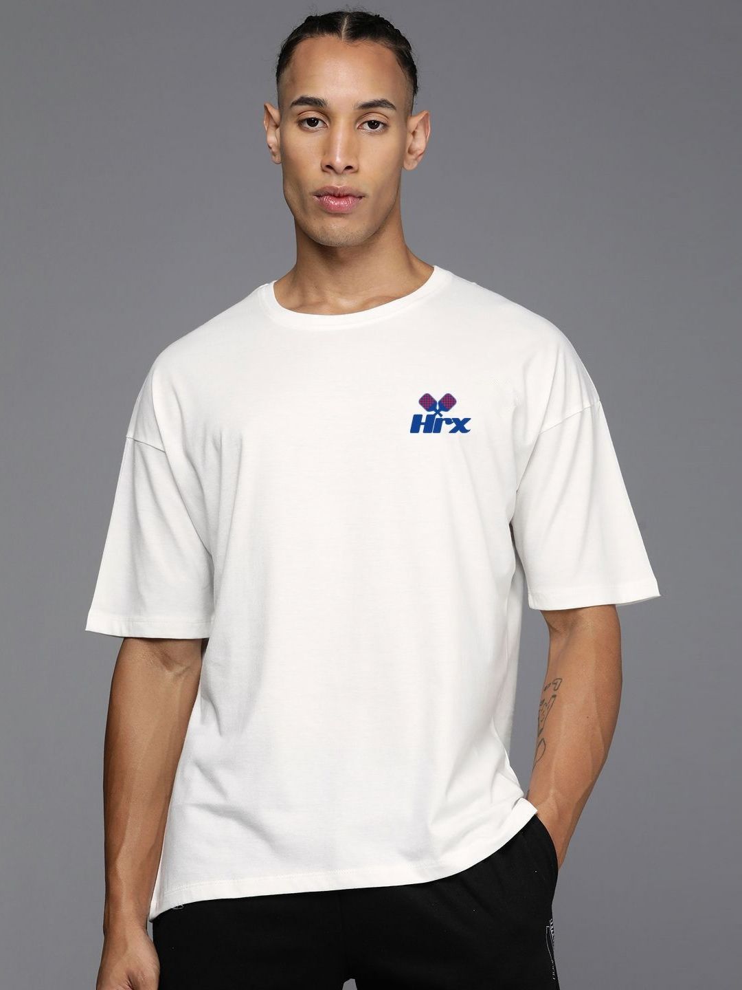 HRX by Hrithik Roshan Men Printed Pure Cotton Applique T-shirt-picture-38