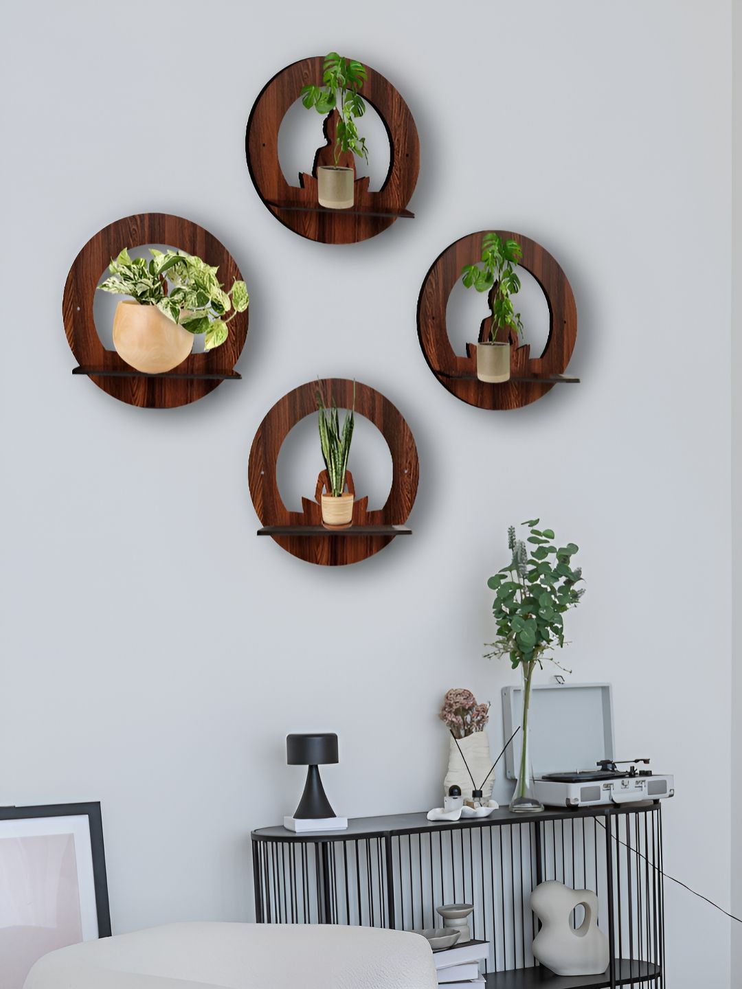 OLIVE TREE 4 Pieces Planter Stand Wall Shelves