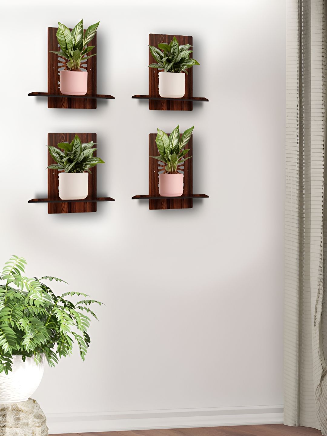 OLIVE TREE 4 Pieces Planter Stand Wall Shelves-picture-46