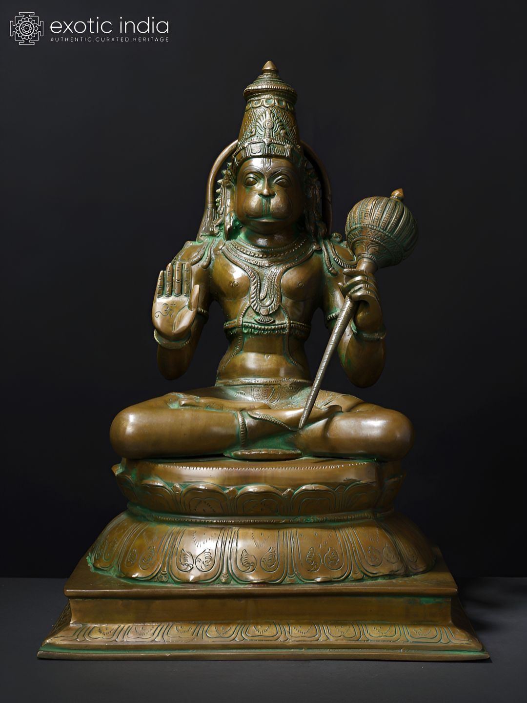Exotic India Brown Lord Hanuman Idol Showpiece-image-49