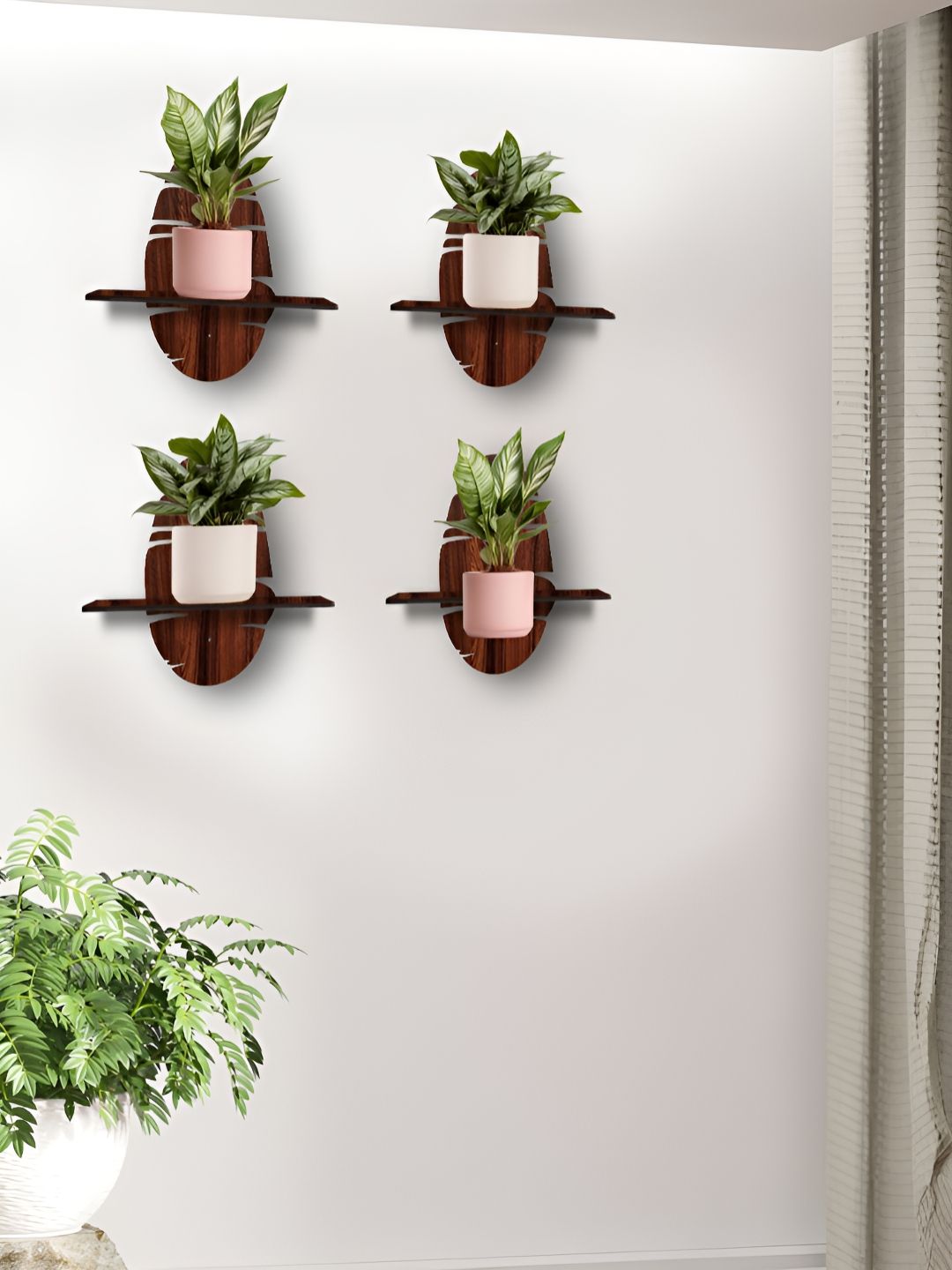 OLIVE TREE 4 Pieces Planter Stand Wall Shelves-picture-45