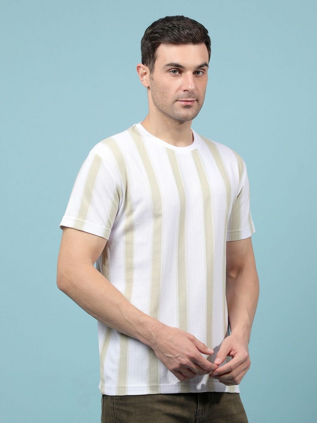 Crimsoune Club Men Striped Round Neck Slim Fit T-shirt-picture-25