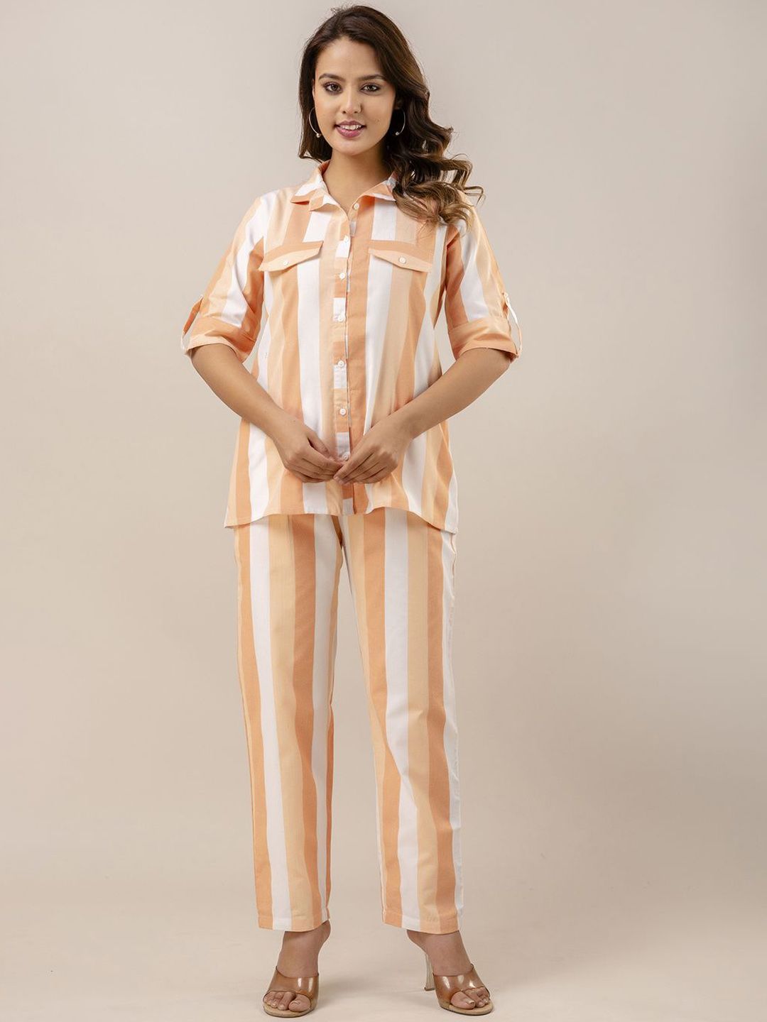 CORDSET Striped Printed Pure Cotton Shirt & Trouser-picture-21