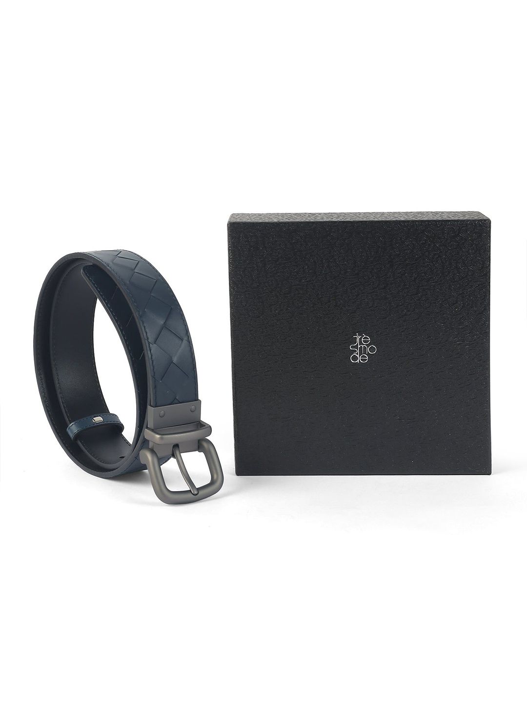 Tresmode Men Checked Leather Belt-picture-41