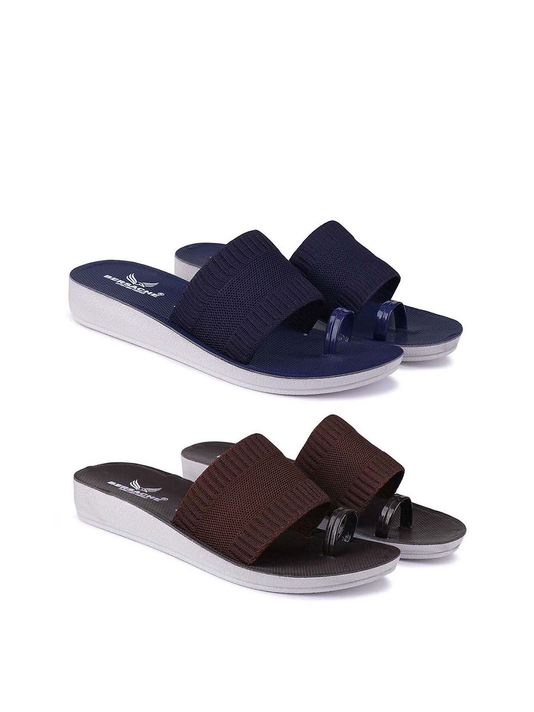 BERSACHE Women Set Of 2 One Toe Flats-picture-23