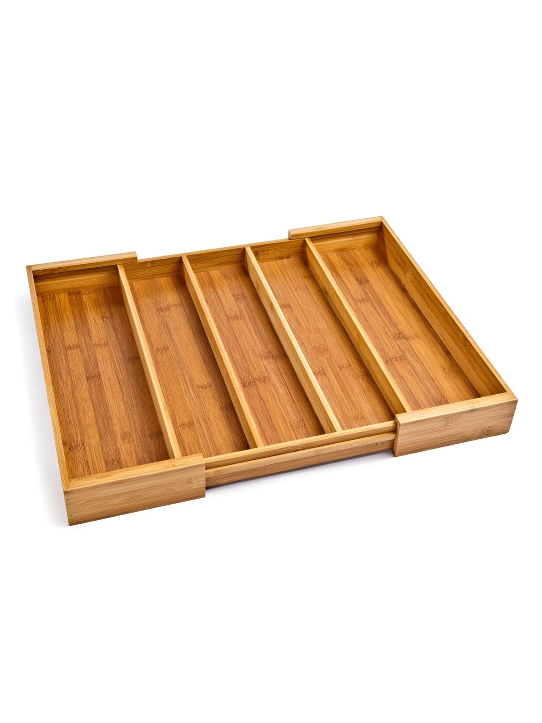 WHITEWHALE Brown Wooden Kitchen Storage Holder For Knives Forks Spoons Drawer Organisers-picture-4