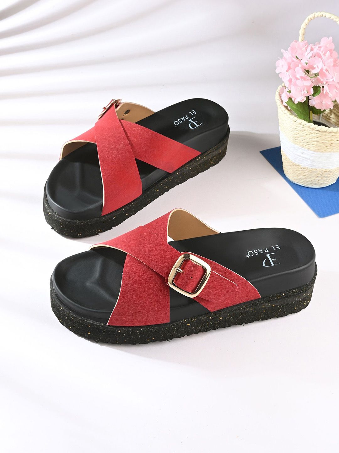 El Paso Women Platform Sandals with Buckles-picture-57