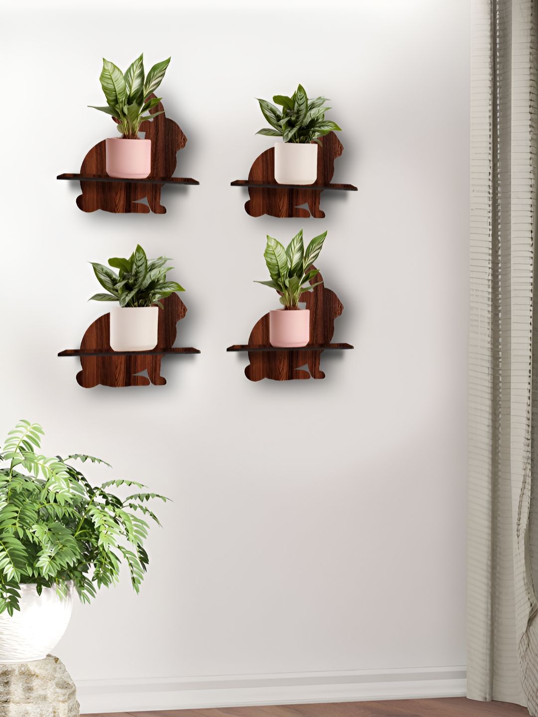 OLIVE TREE Set of 4 Brown MDF Planter Stand-image-12