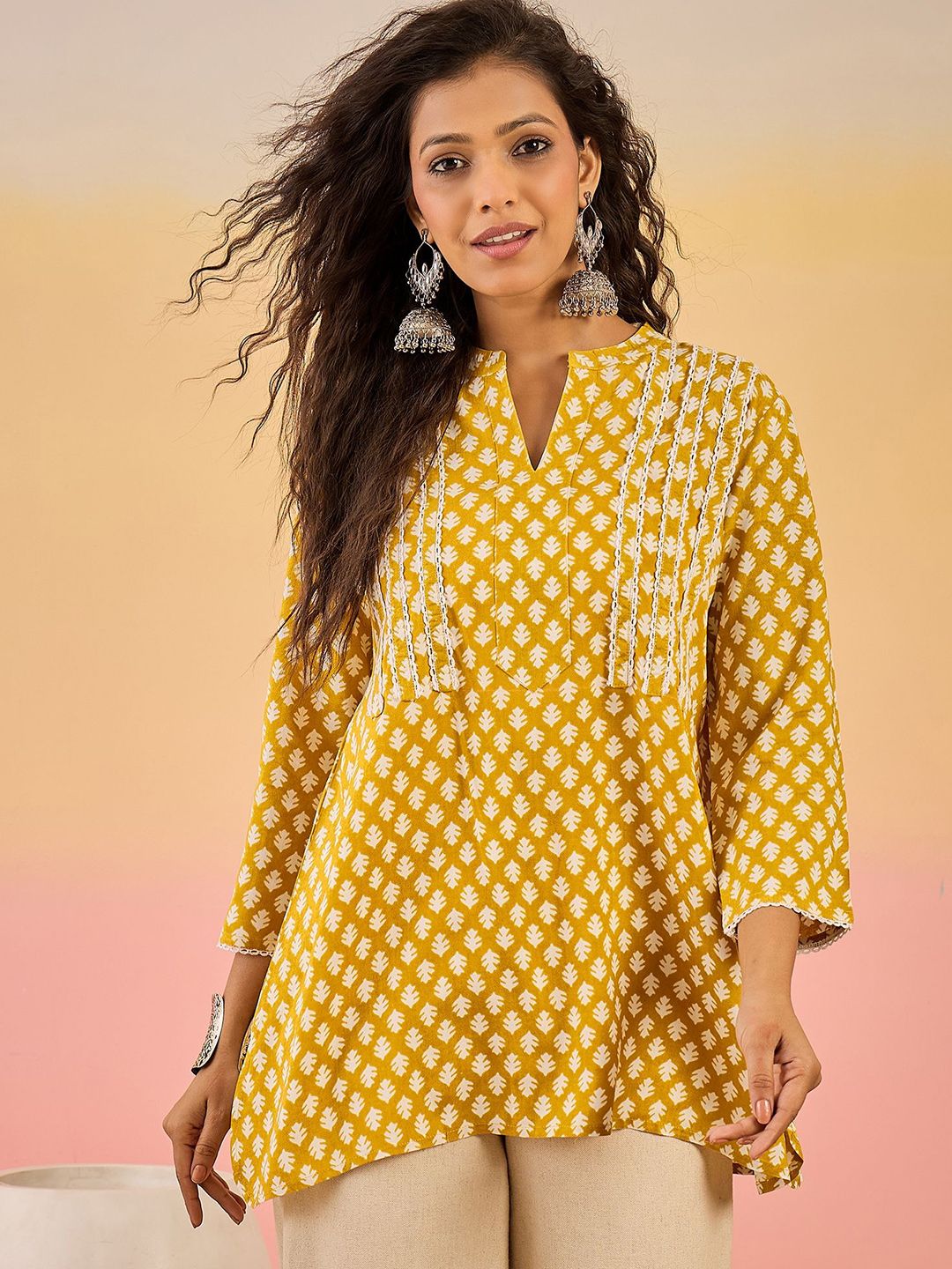 Sangria Ethnic Motif Printed A-Line Kurti-picture-21