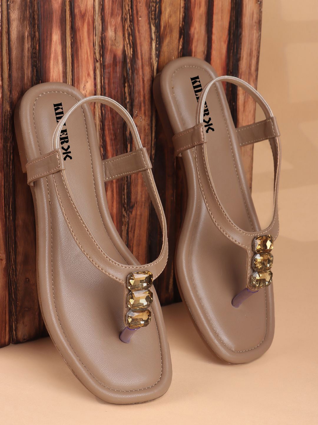 Killer Women Striped T-Strap Flats-picture-38