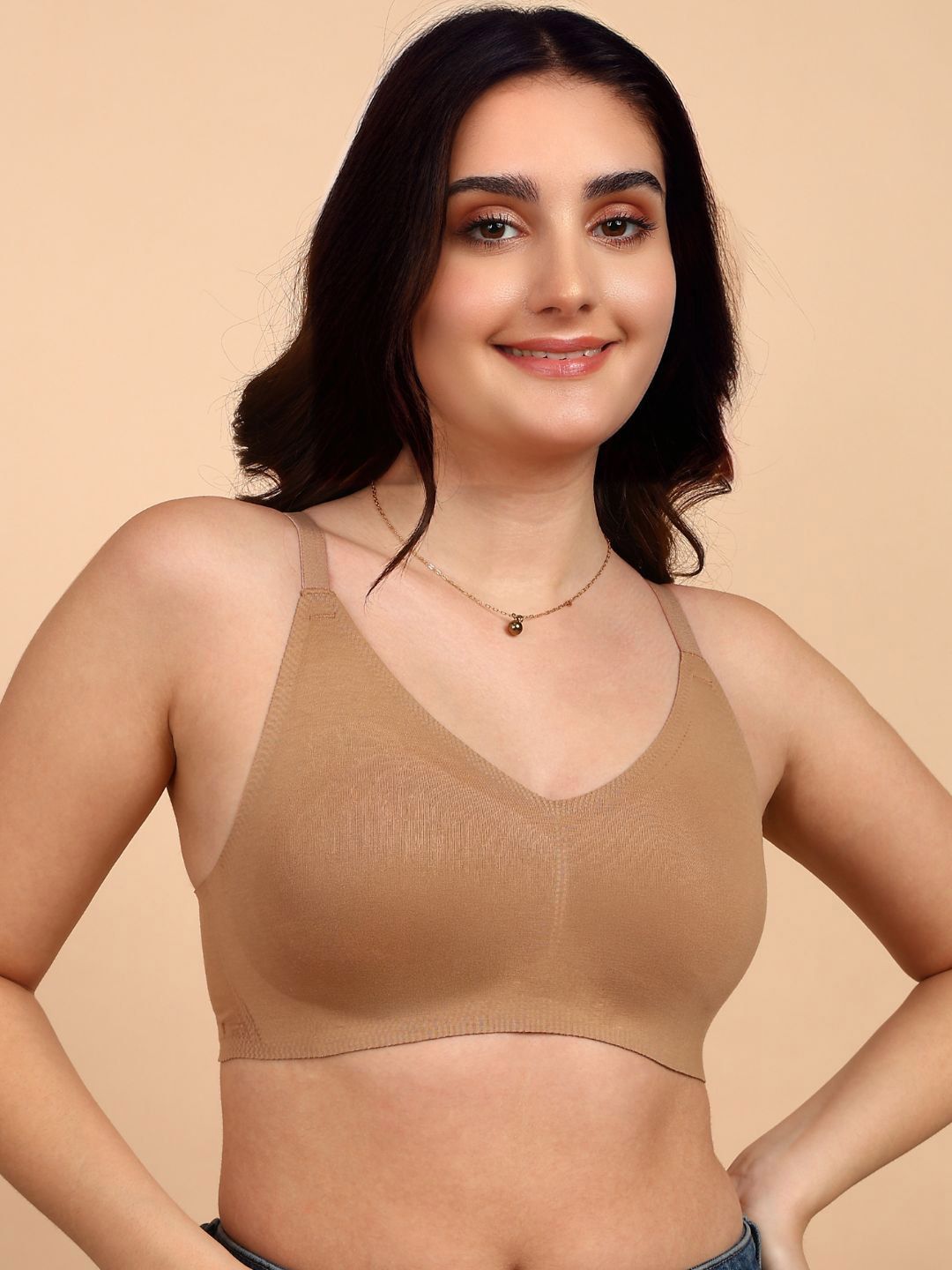 Dressberry Invisi-Fit Cotton Spandex Non-Padded Seamless Bra