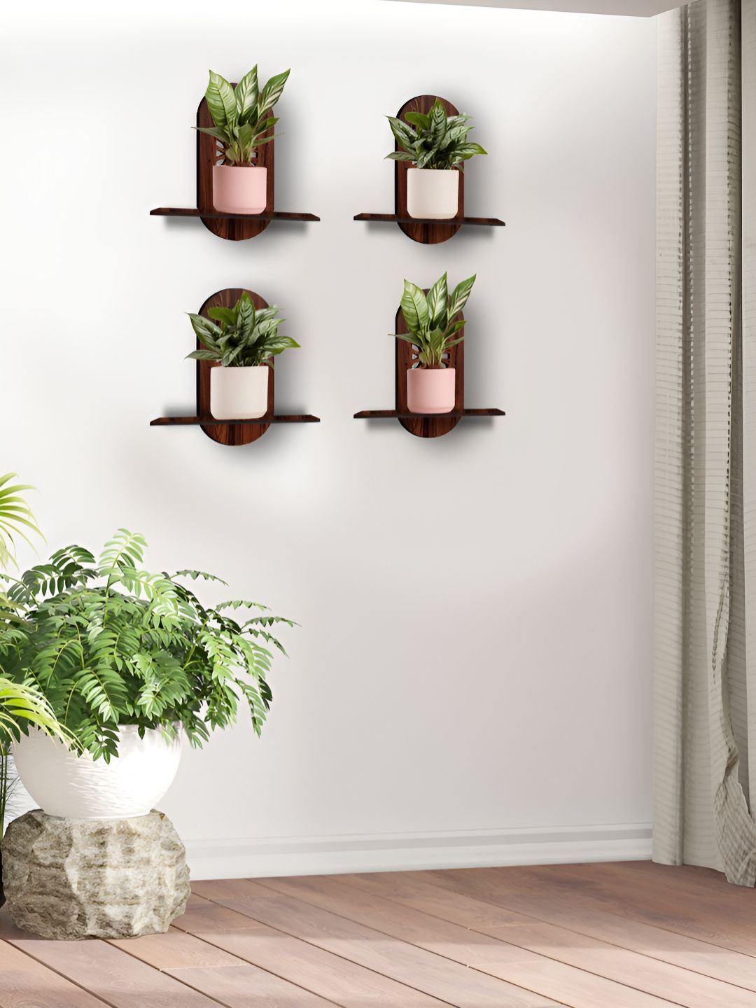 OLIVE TREE 4 Pieces Planter Stand Wall Shelves-picture-11
