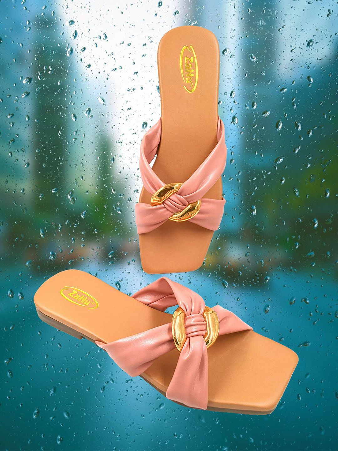 ZaHu Women Open Toe Flats with Buckles-picture-24