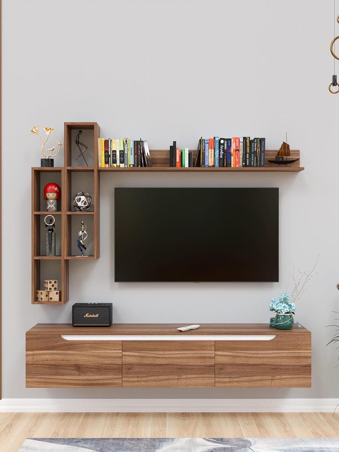 SPYDER CRAFT Brown MDF Wooden TV Entertainment Unit