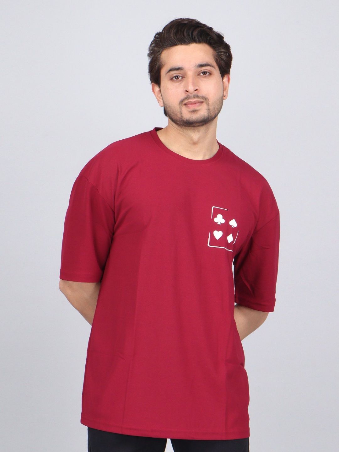 WILD ELEPHANT Men Printed Drop-Shoulder Sleeves Applique T-shirt-picture-39