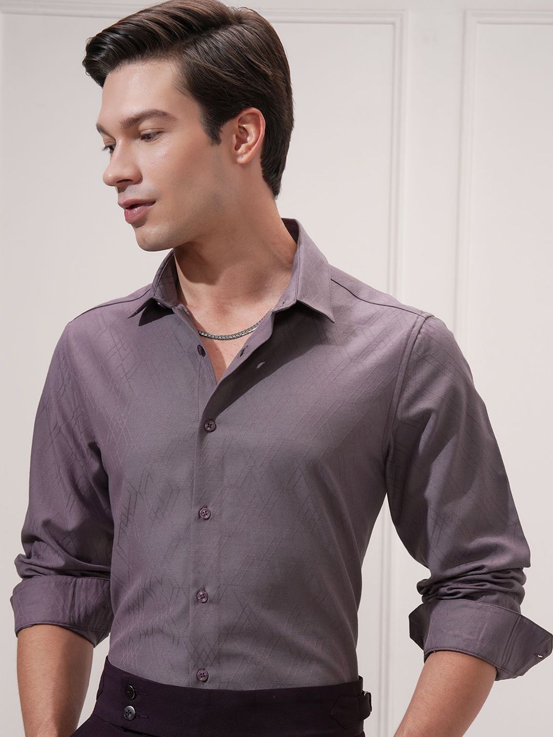 HIGHLANDER Men Comfort Slim Fit Opaque Casual Shirt-picture-39