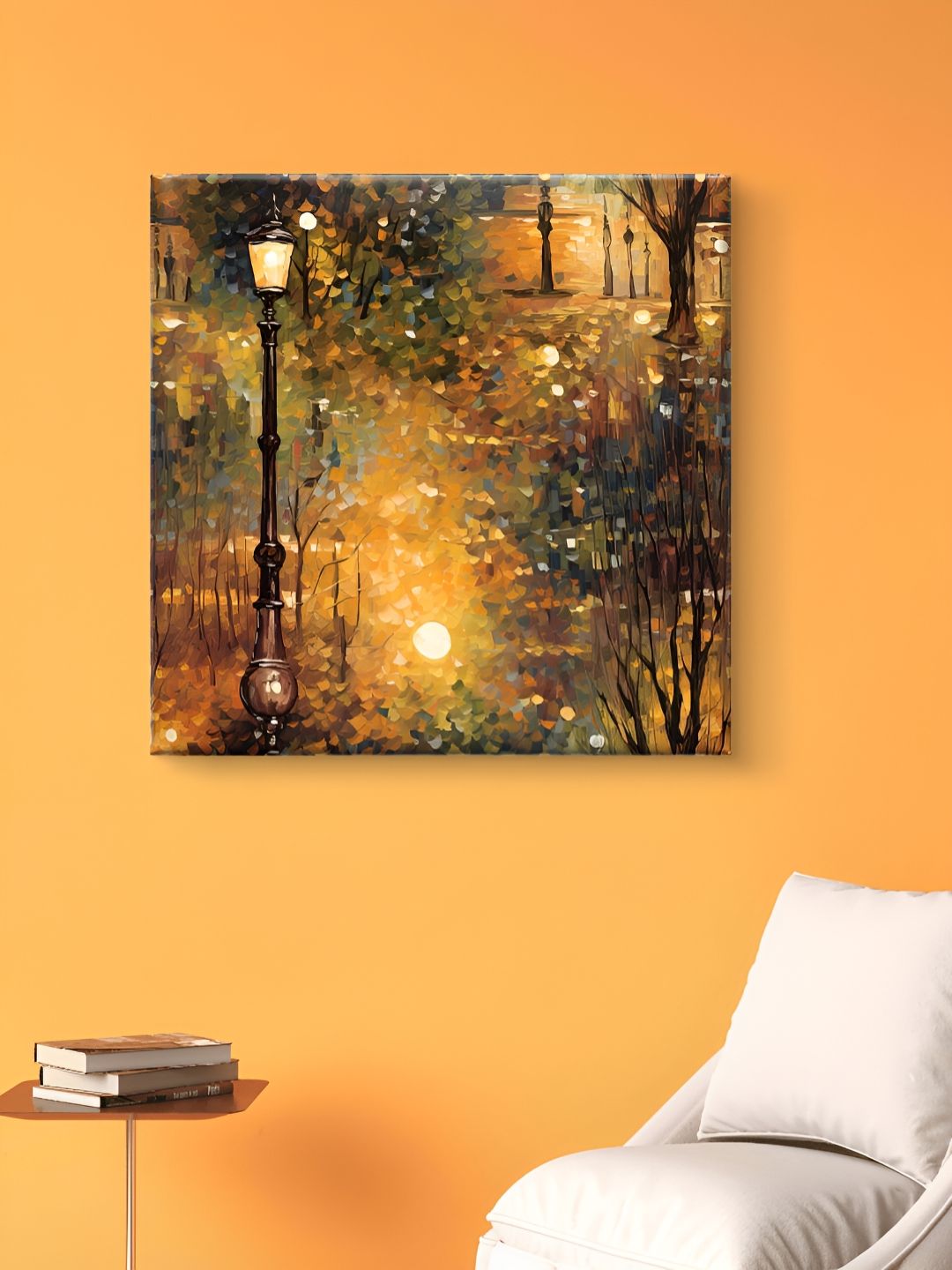 Myntra Elegant Homes Gold-Toned & Black Printed Canvas Wall Art-image-3