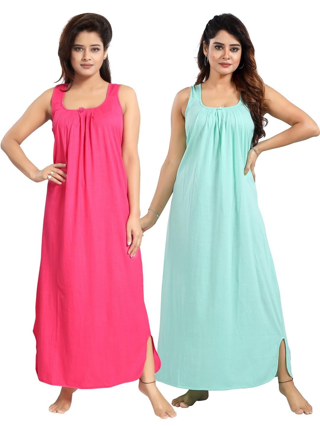 Inner Beats Women Pack Of 2 Multicoloured Cotton Blend Nightdress-picture-40