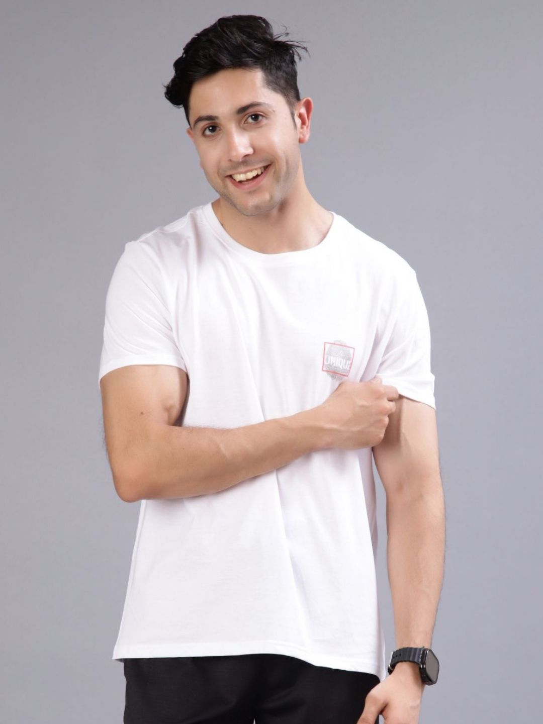 V-Mart Men Solid Round Neck Cotton Slim Fit T-shirt-picture-33