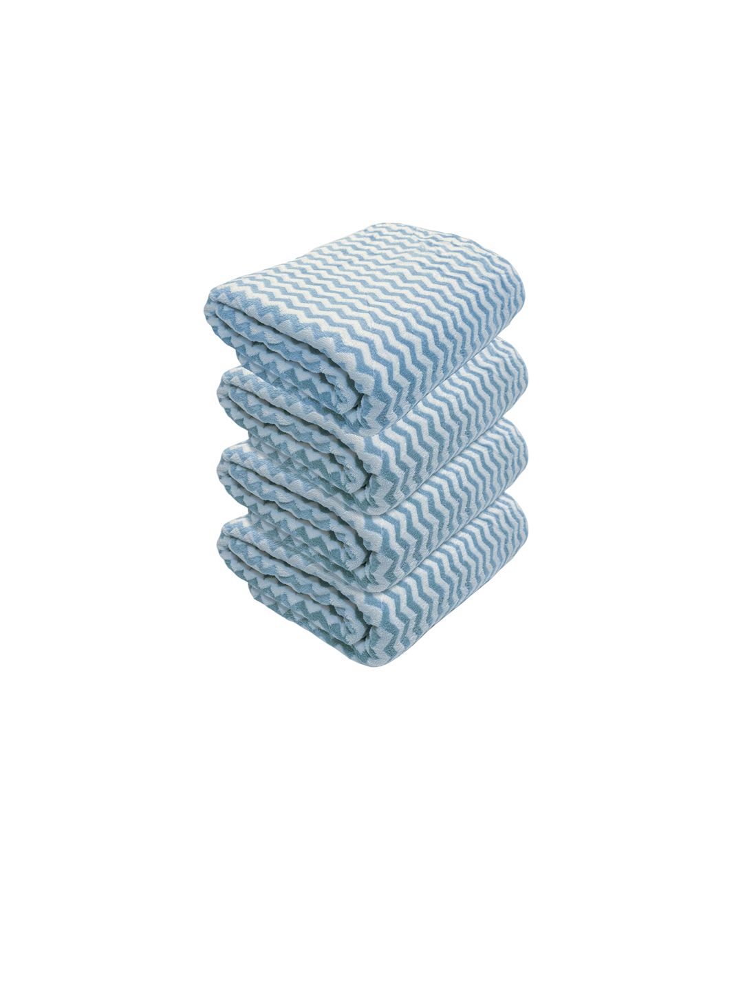 Black gold Blue 4 Piece Striped Terry Cotton 300 GSM Towel Set-picture-36